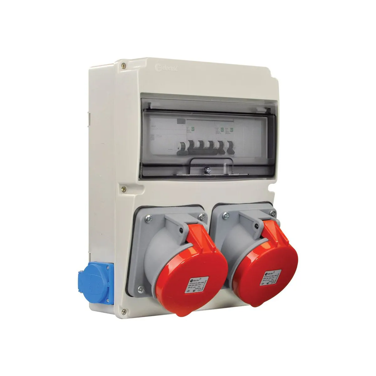TP Elektrik 3329-002-3302 220x300 Priz Montajlı Kombinasyon Kutusu, 5x63A ve 1x16A Prizli, Sigortalı, Kaçak Akımlı, Kablajlı