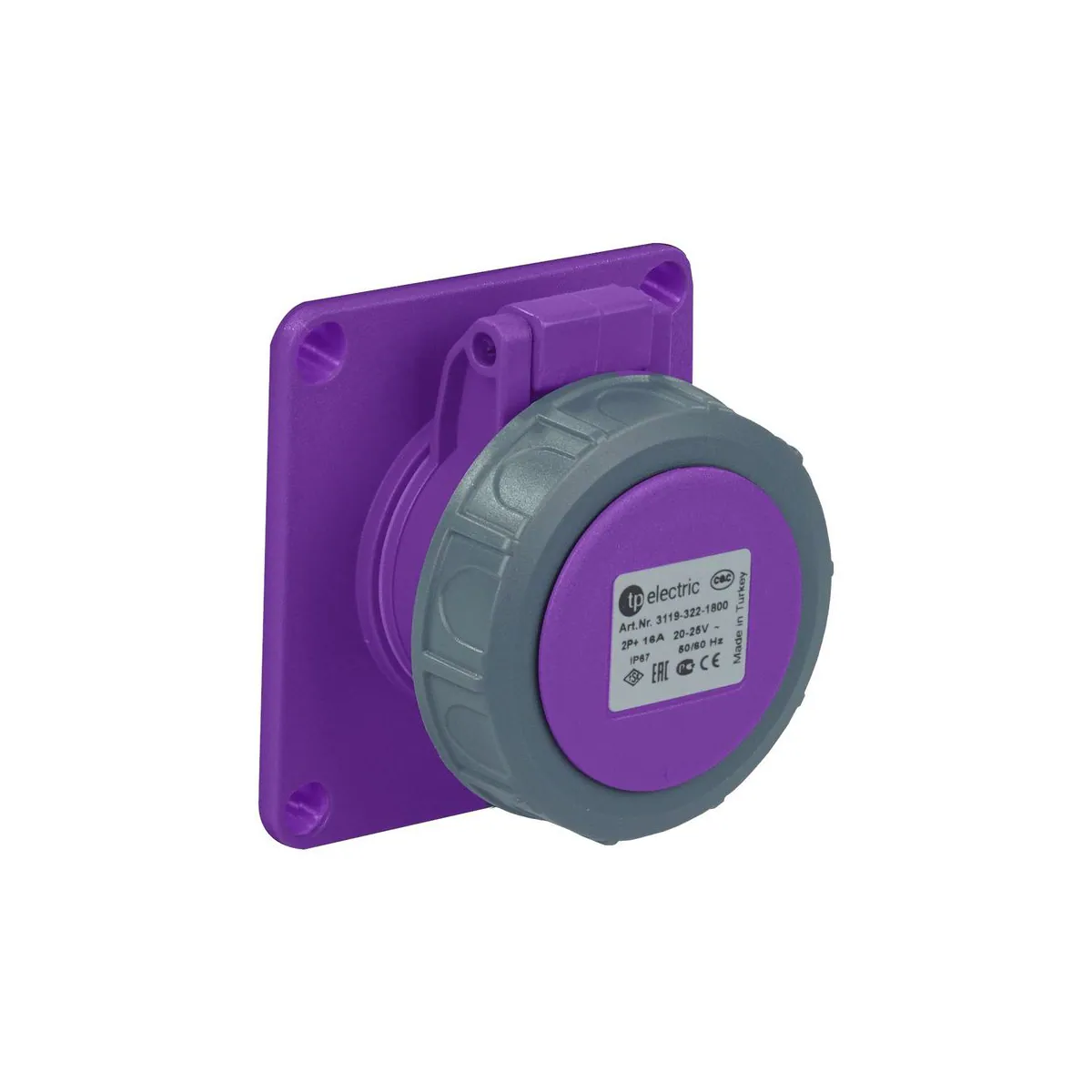 TP Elektrik 3125-322-1100-2h CEE 3x32A Makine Prizi(düz) (83x90), IP 67, 2h — temsili aile görseli