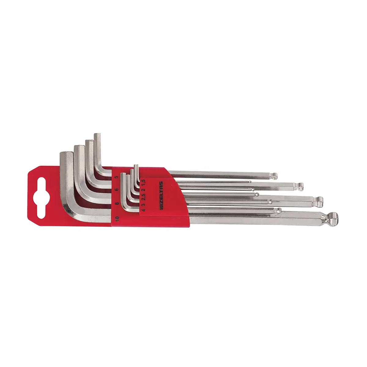 İzeltaş Round Head Allen Key Set Hex Long Length 9-Piece