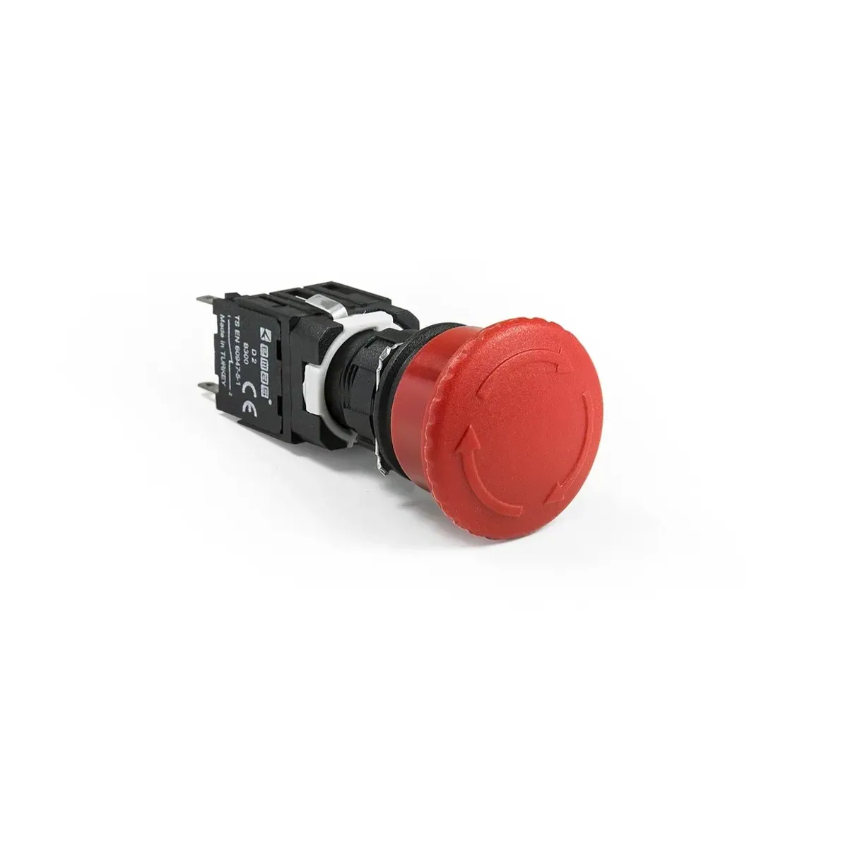 Emas D Series Plastic Emergency Stop Type Red Push Button 1NC 16mm IP50