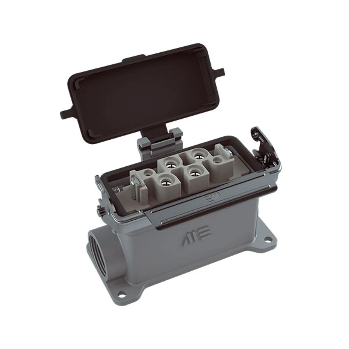Mete Enerji 403752S 4/0x80A Multi-Pole Wall Socket with Single Metal Latch and Hinged Cover