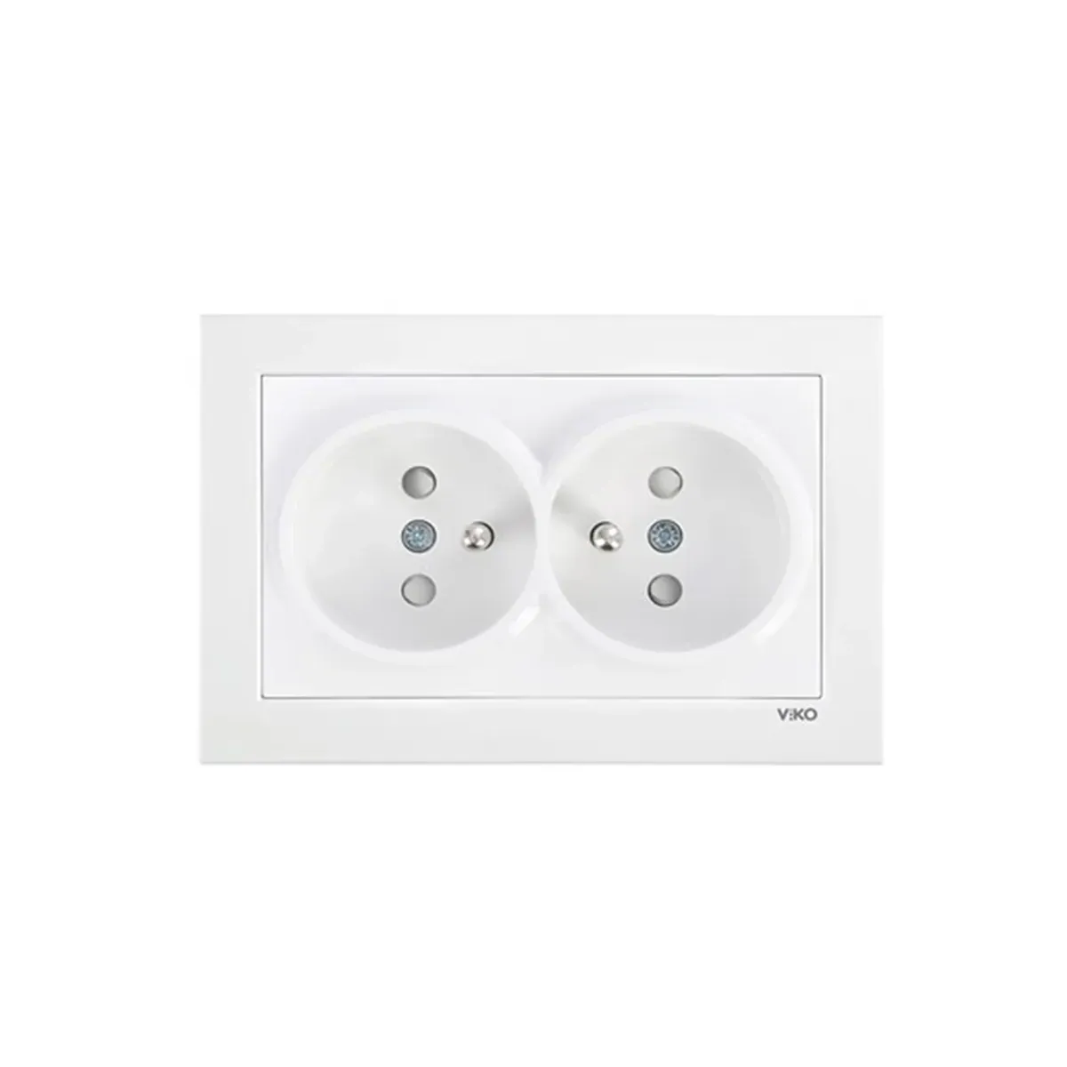 Viko Karre 55 White Double UPS Socket, Child-Protected