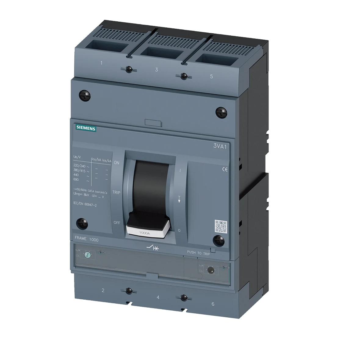 Siemens 3VA1580-5EF32-0AA0 Molded Case Circuit Breaker 800 A 560 ... 800 A 55 kA