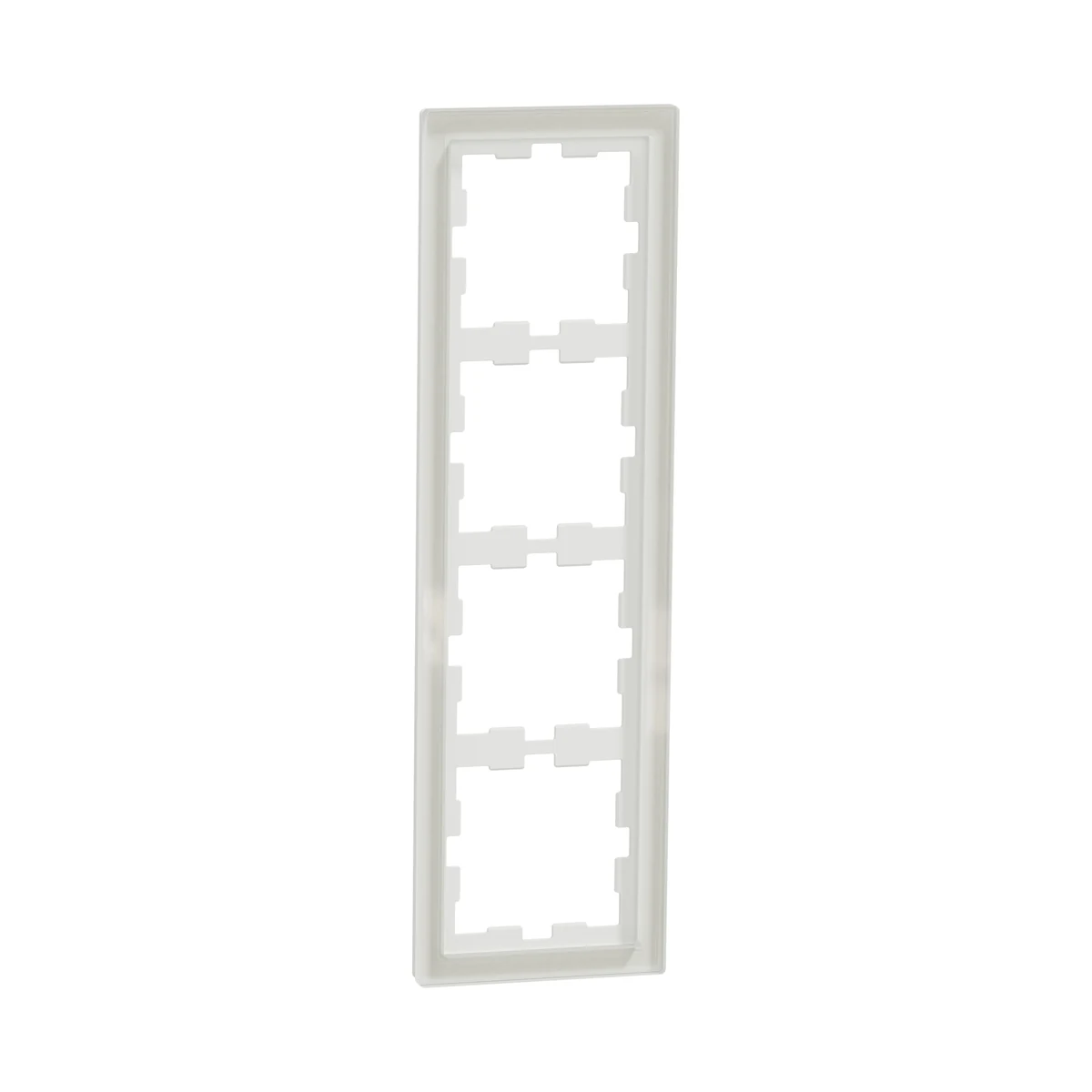 Schneider Electric MEG4040-6520 Merten System-D, 4-Gang Glass Frame, Crystal White, D-Life
