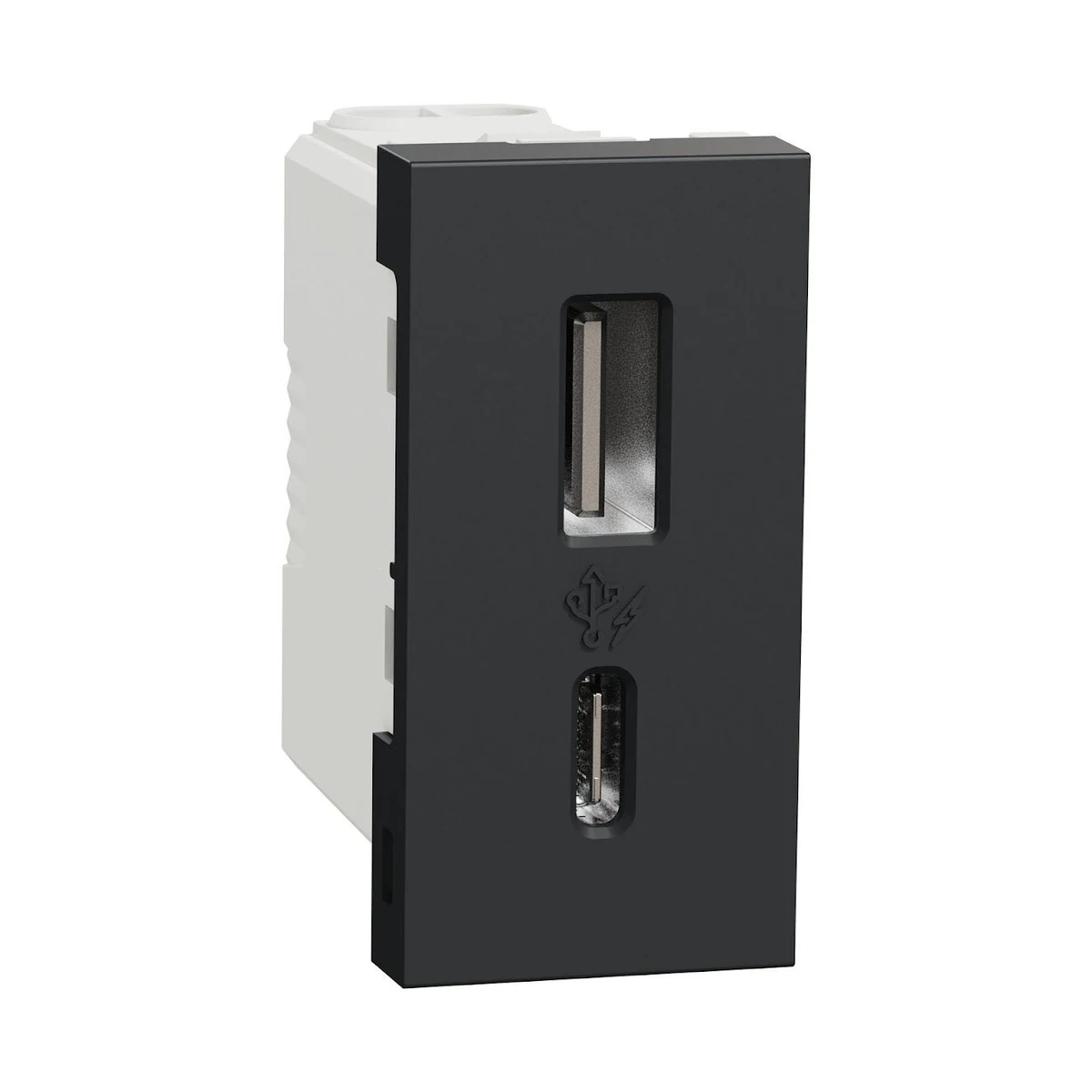 Schneider Electric NU301654 Yeni Unica, USB Charging Socket 1 module Type A+C 15W, Anthracite
