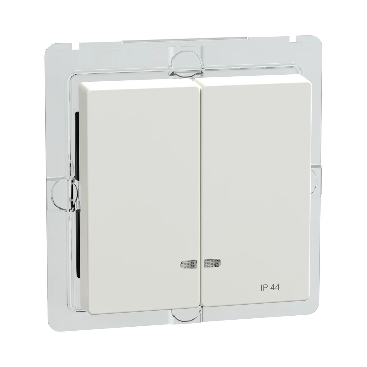 Schneider Electric MEG3424-0319 2-takım külbütör göstrg. paneli, IP44, kutup beyazı, parlak, Sistem M — üretici ürün görseli