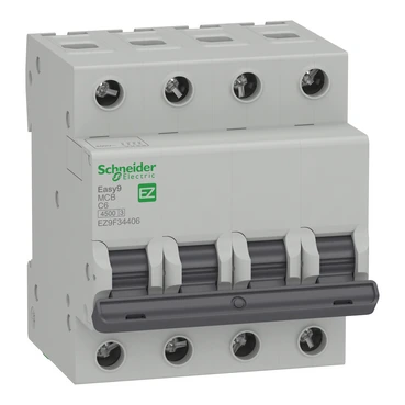 Schneider Electric EZ9F34406 Easy9 4P 6A, 4,5kA C Eğrisi Otomat