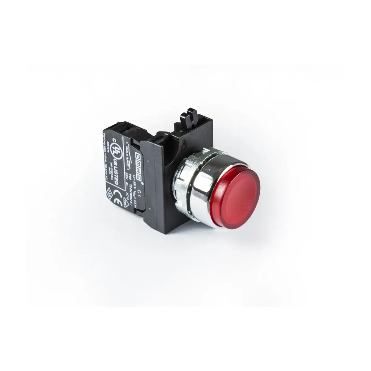 Emas CM Serisi Metal Yaylı Çıkık Tip Kırmızı Buton 1NO 22mm IP65