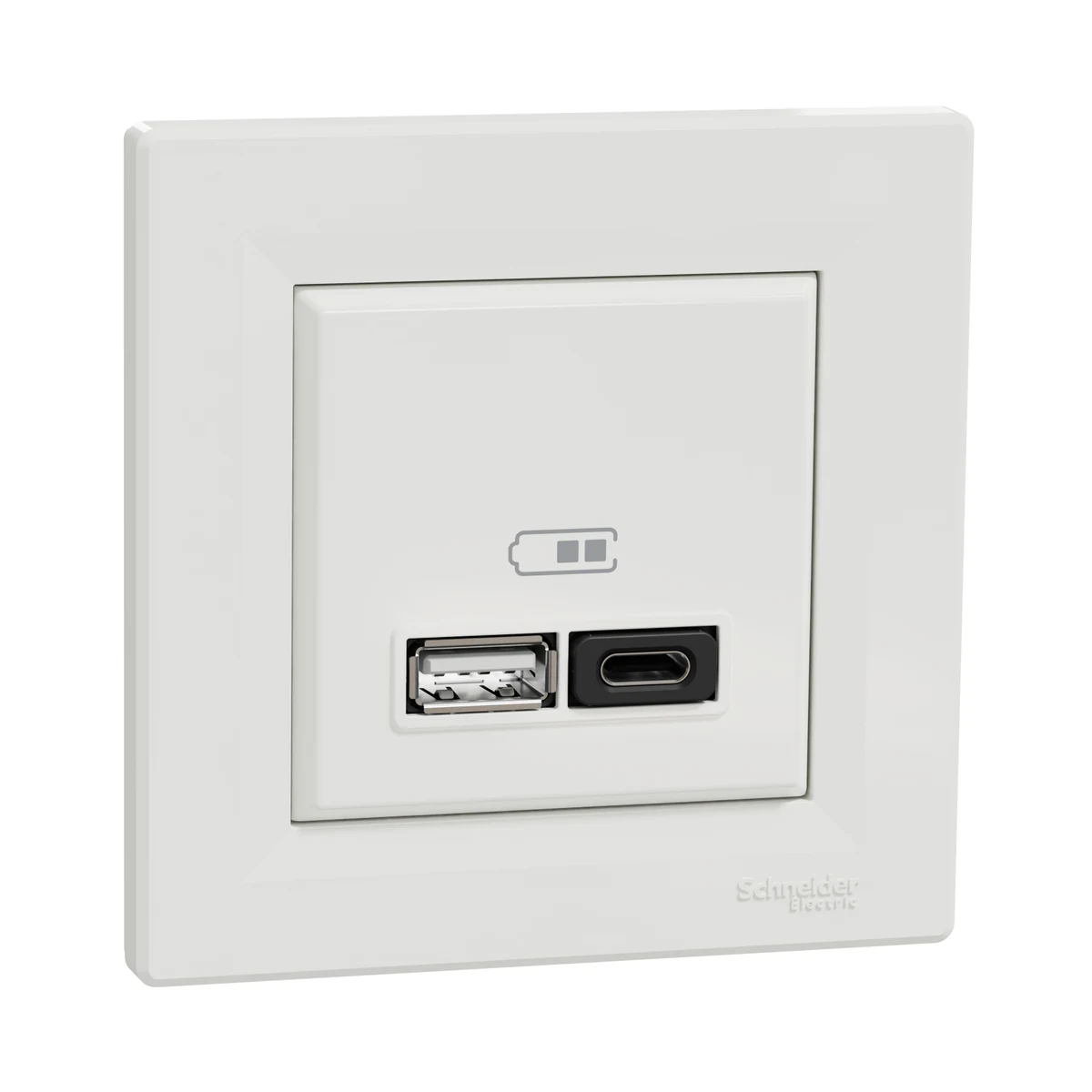 Schneider Electric EPH2700421 USB Prizi, 3A 45W, ikili, Type A+C, beyaz — üretici ürün görseli