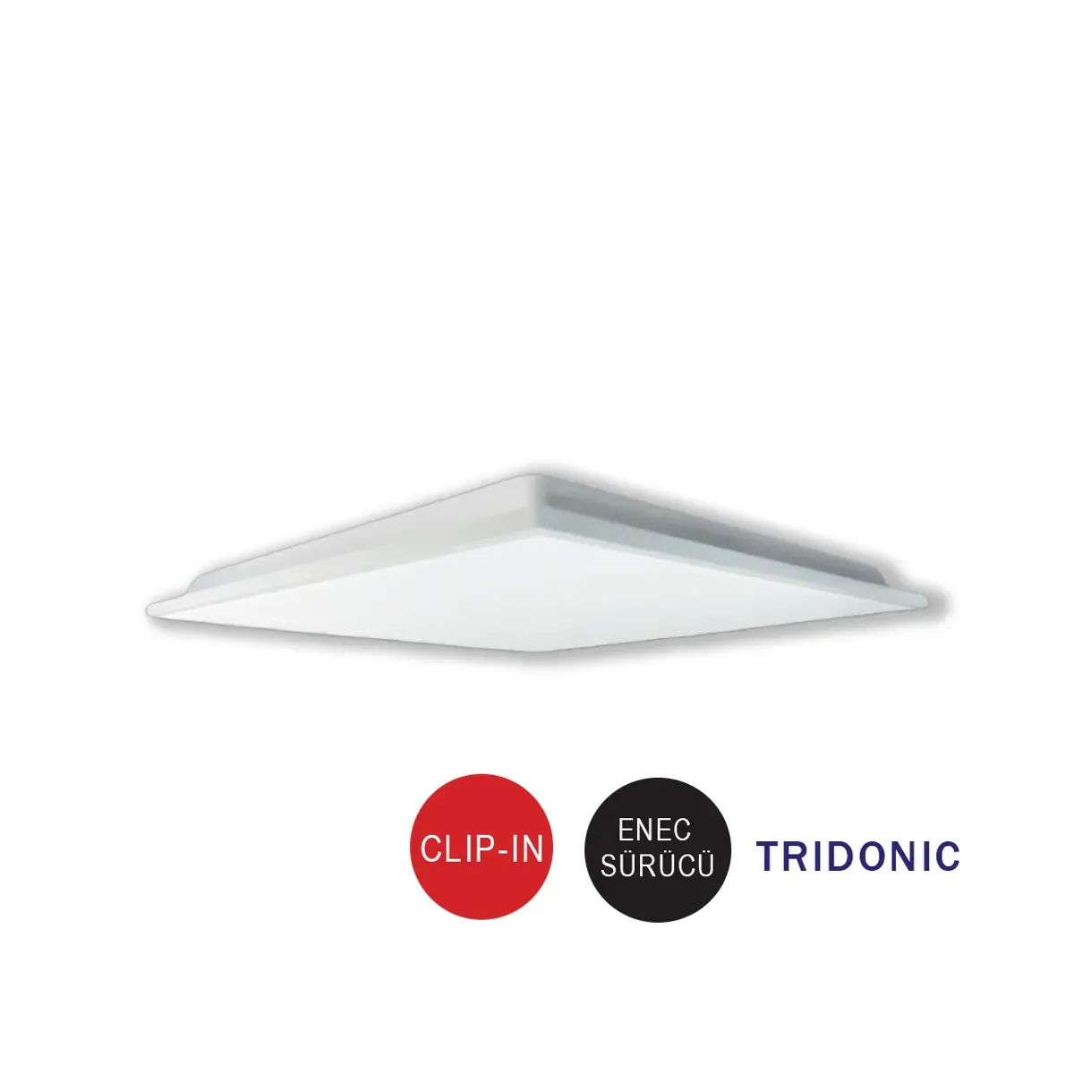 16W Clip-In(Klipsli) Sıva Altı 30x30 Kare 6500 K ENEC Sürücülü Lumia Serisi Backlight LED Panel Armatür