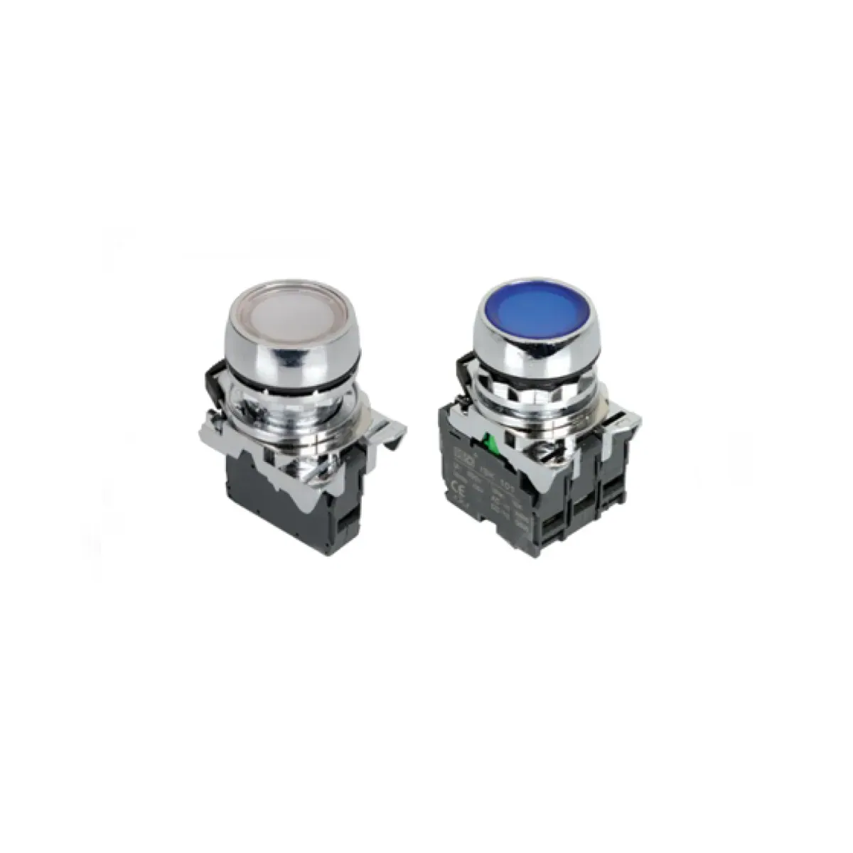 Isıso ISM-BW34M5 Spring-Return Push Button, Red, 1 NO + 1 NC, Illuminated, 220 V AC, Metal Series