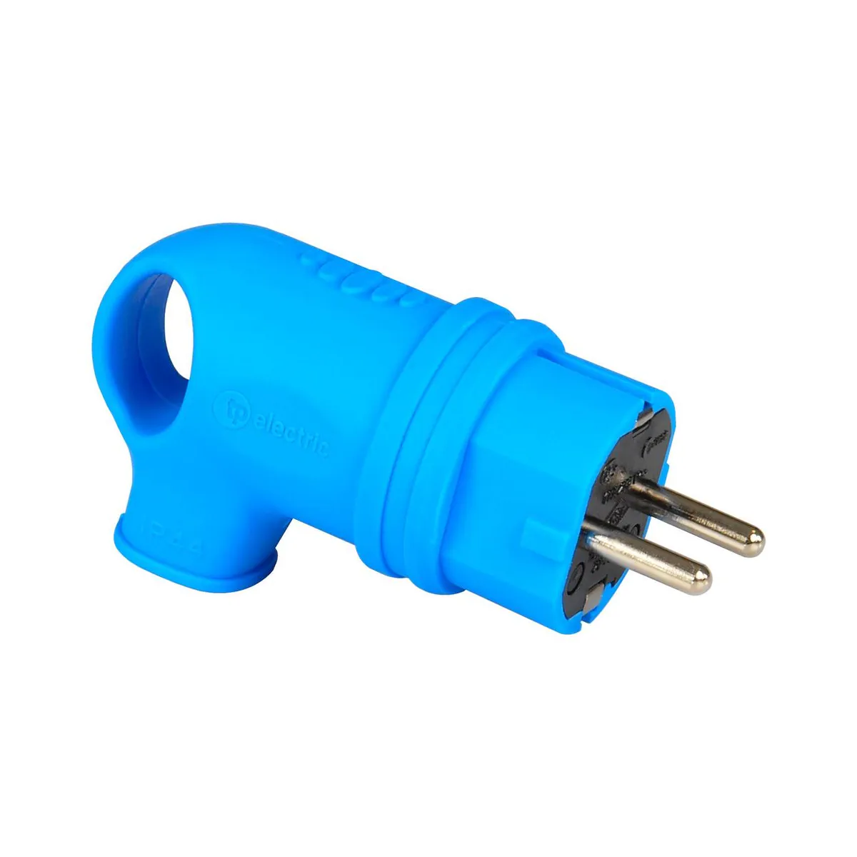 TP Elektrik 3101-302-0900 1x16A Kauçuk Eğik Fiş, IP 44, Mavi