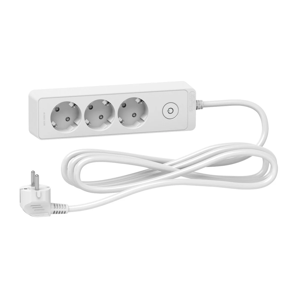 Schneider Electric ST9433W 3 Topraklı Prizli, 3mt, beyaz — üretici temsili ürün görseli