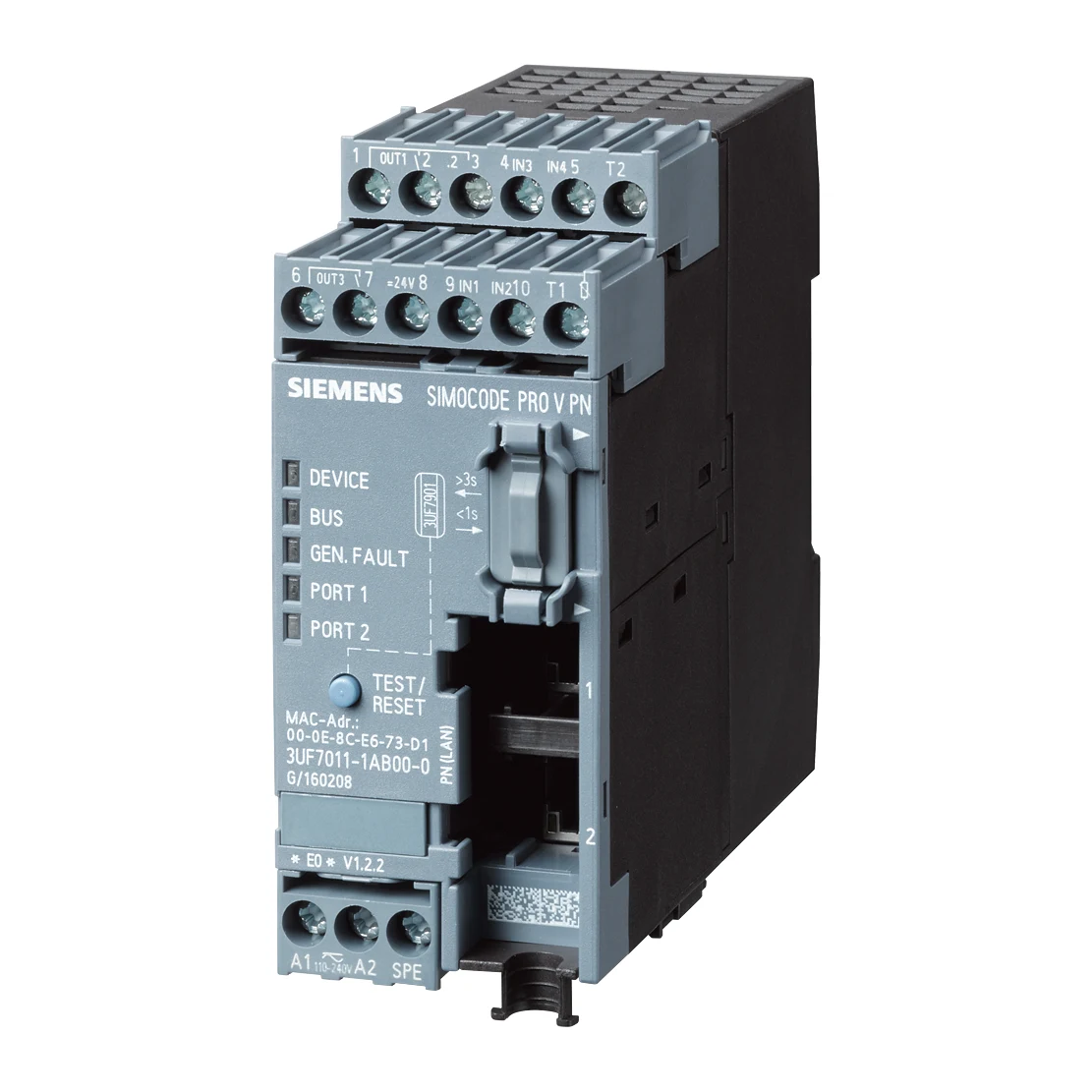 Siemens 3UF7011-1AU00-0 Motor Management Module 110..240V AC / DC