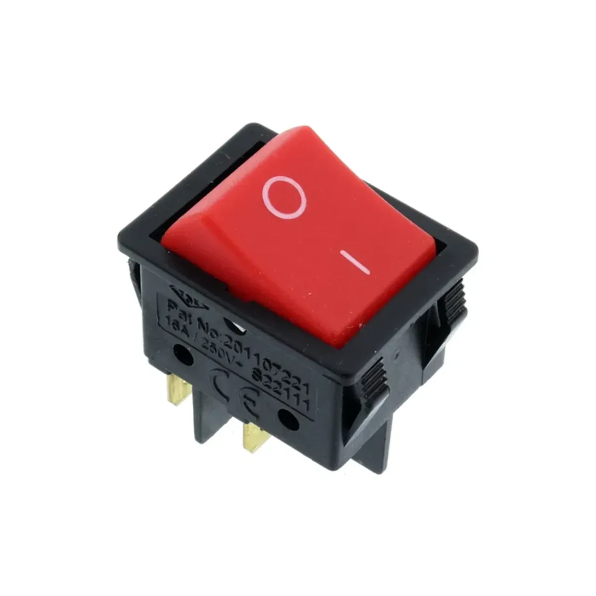 HWA-003 Double-Pole On-Off Non-Illuminated Red Switch (Domestic)