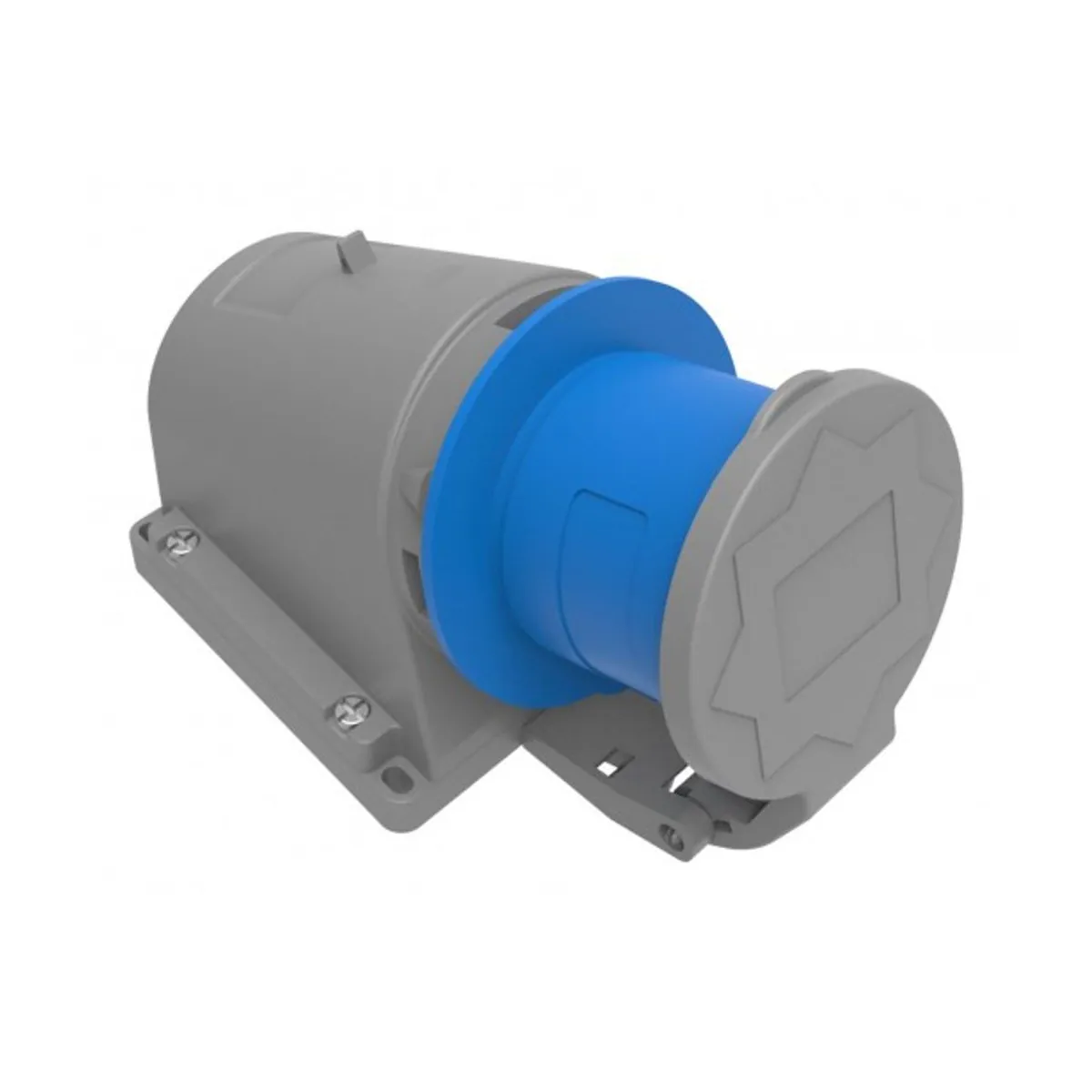 Bemis BC1-3403-2235 CEE 90° Eğik Duvar Fişi (Yaylı Kapaklı) 32 A 2P+E IP44