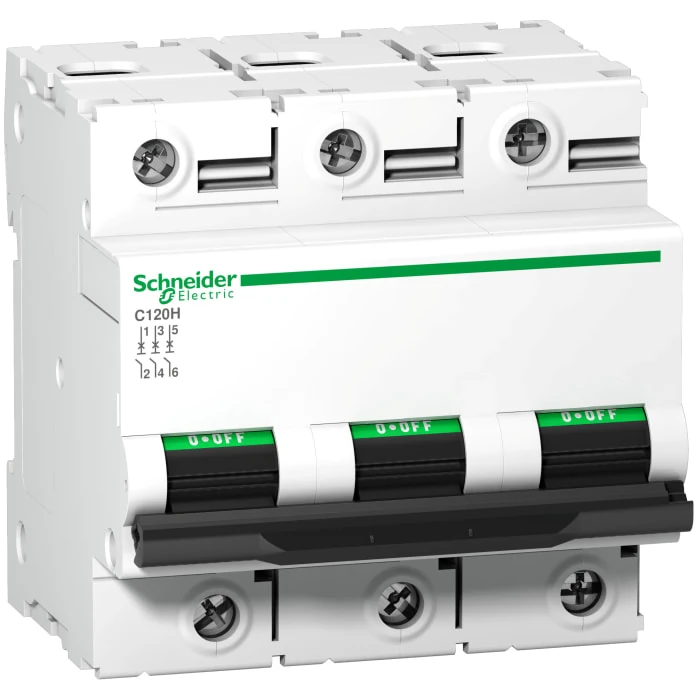 Schneider Electric A9N18470 Acti9 C120H 3P 125A, 15kA C-Curve MCB