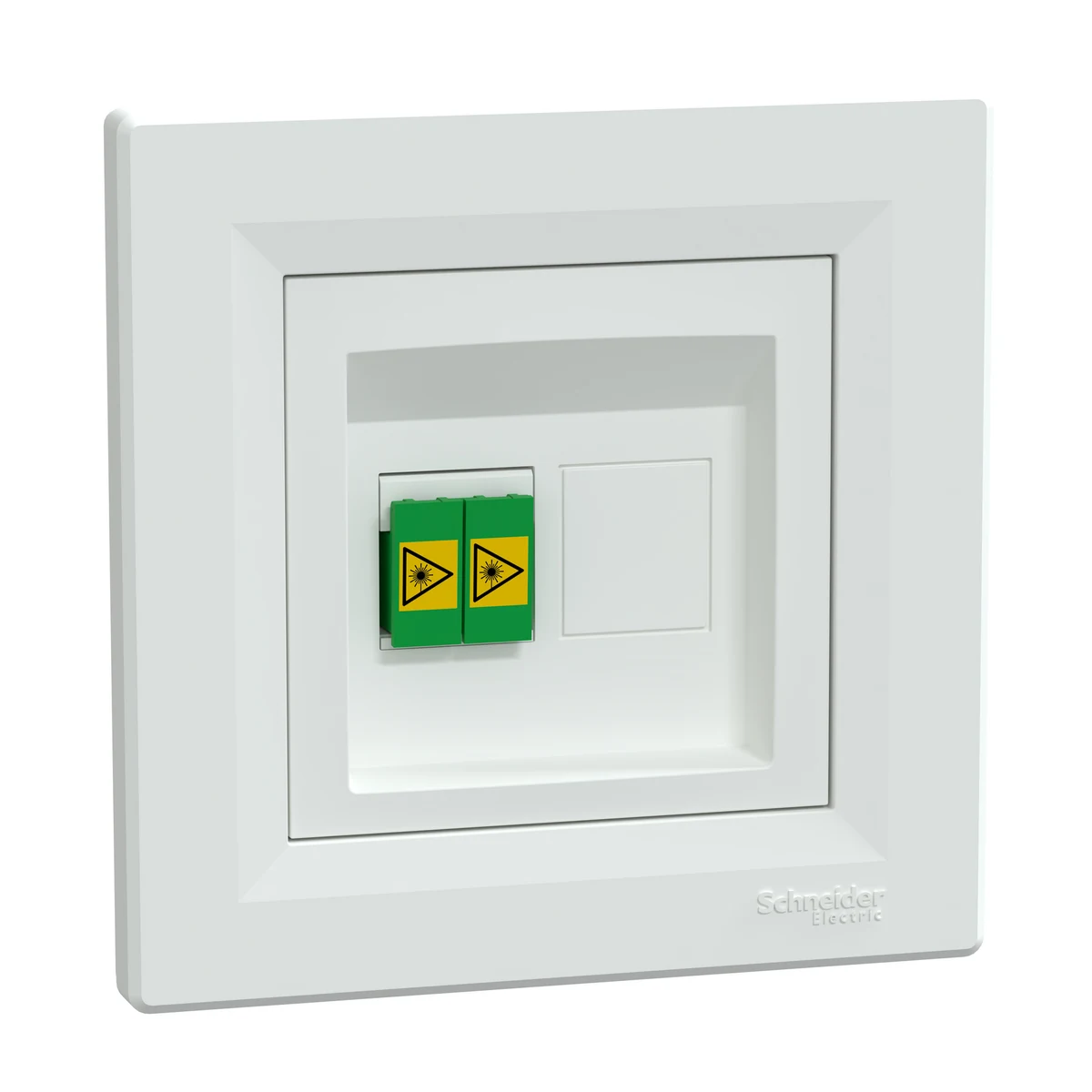 Schneider Electric EPH4600121 Asfora Fiber-Optic Socket LC-APC Duplex, With Frame