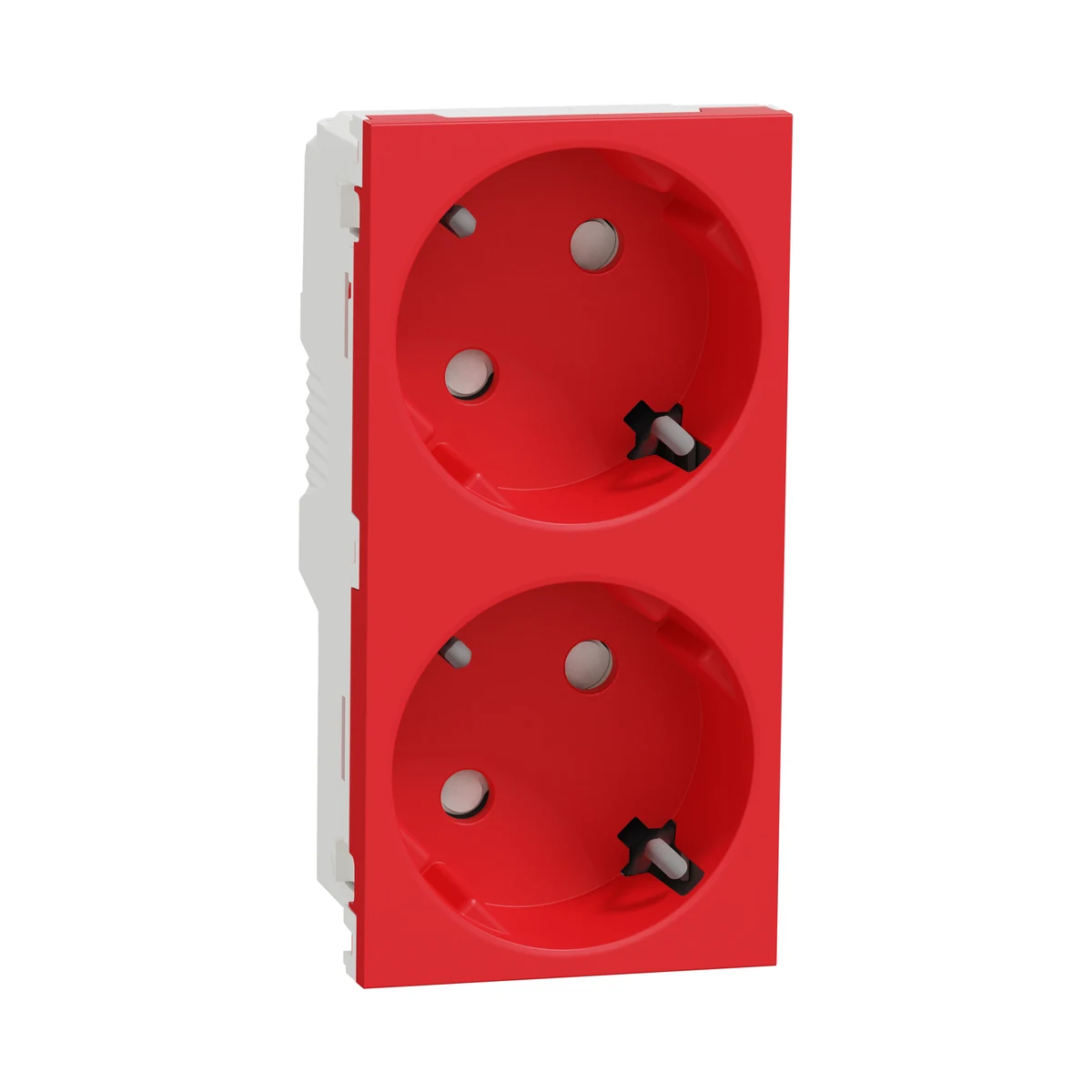 Schneider Electric NU306703A Yeni Unica, 2x Child-Protected Grounded Socket Red