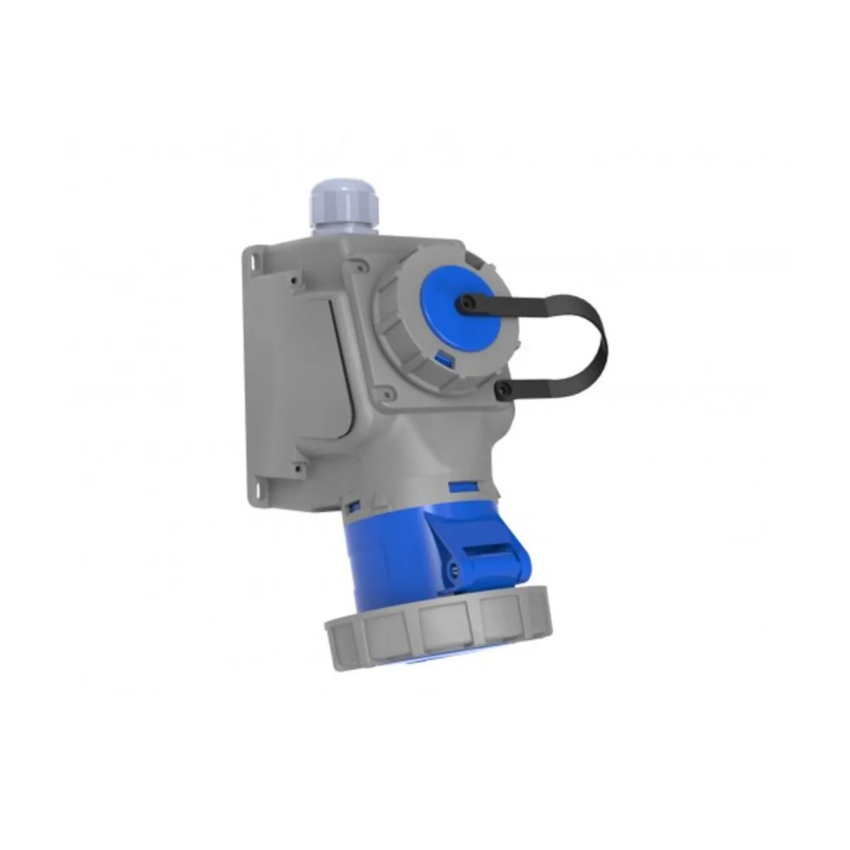 Bemis BC1-3403-7537 CEE 90° Eğik Mak. Prizli Duvar Prizi 32 A 2P+E IP67