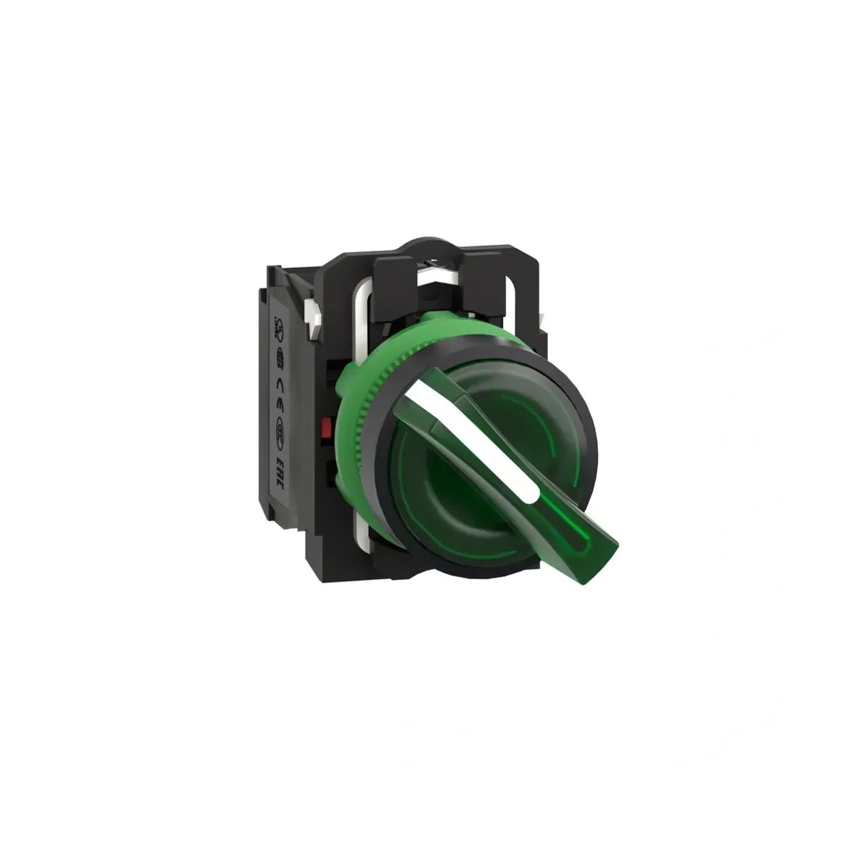 Schneider XB5AK123M5 0-1 Yeşil Kalıcı Işıklı Mandal Buton 1NO+1NC 230V 22mm