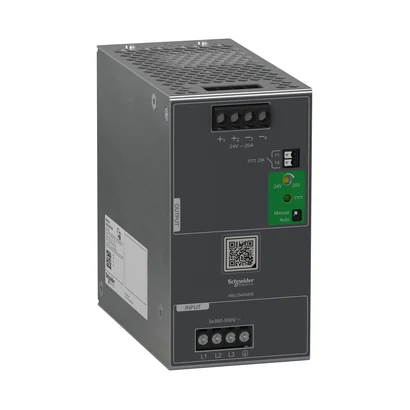 Schneider Electric ABLU3A24200 Power Supply, 380...500 V AC, 3 Phase, 24 V, 20 A