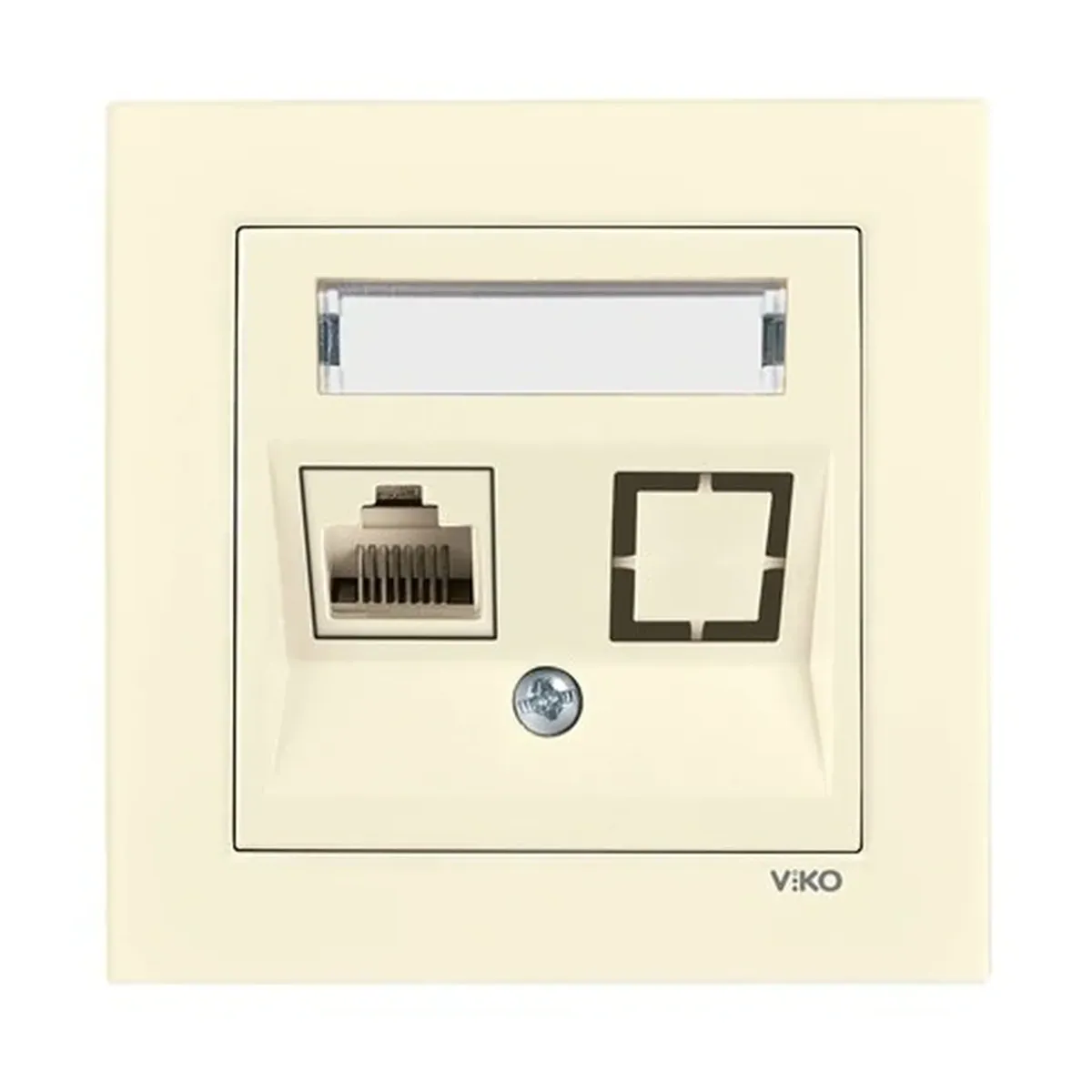 Viko Karre 55 Single Labeled Cream Data Socket (RJ45 CAT5E)