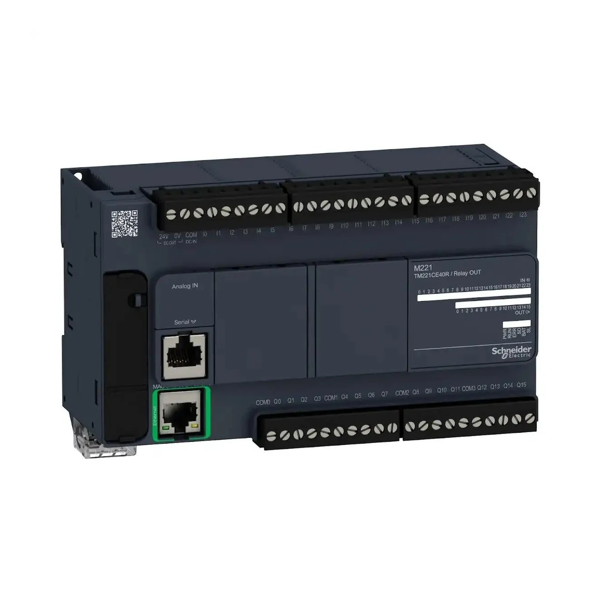 Schneider Electric TM221CE40R M221 PLC, 24 DI, 16 DO Relay, Ethernet — üretici temsili ürün görseli