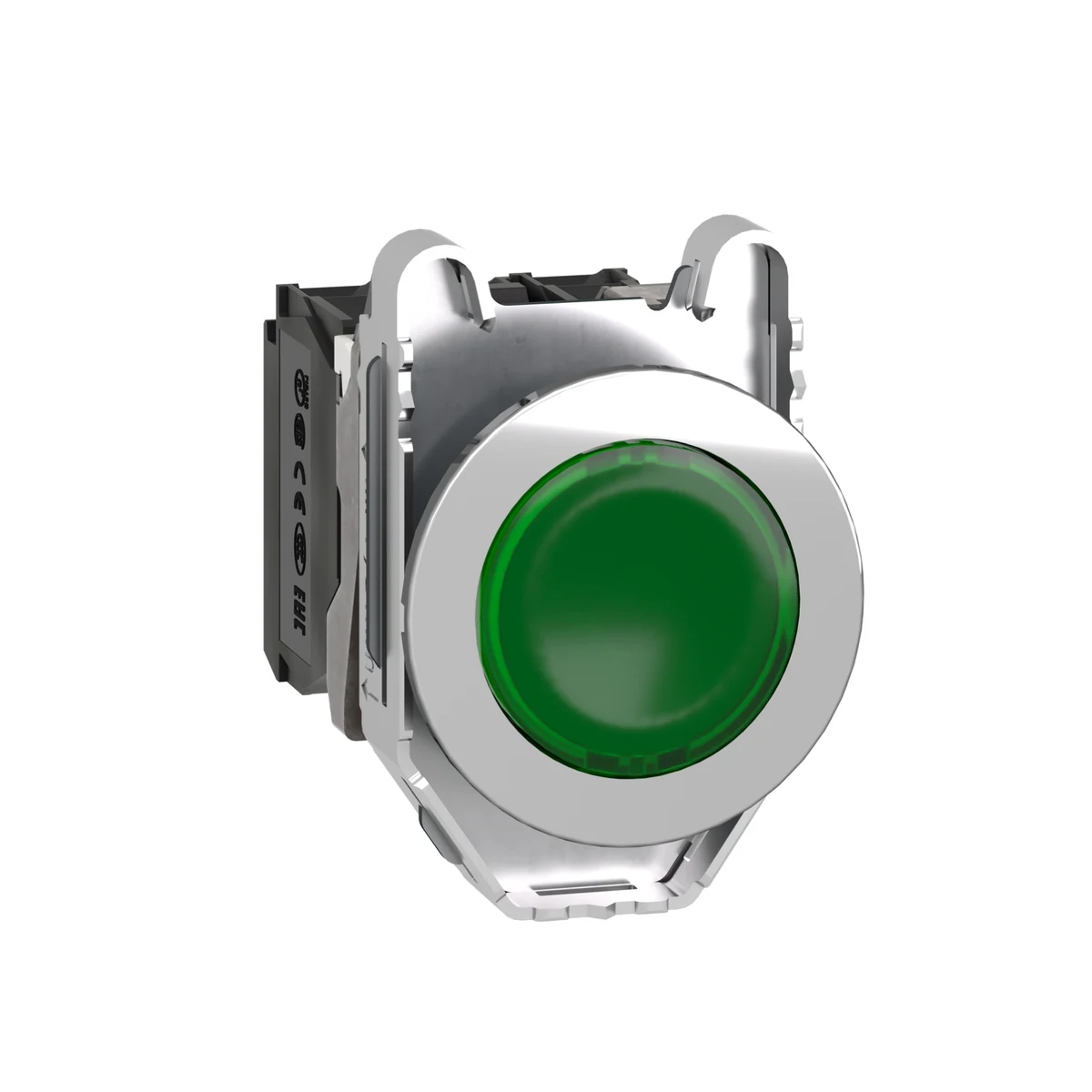 Schneider Electric XB4FW33M5 Illuminated, Spring-Return Push Button LED 230 VAC Green 1 NA+1 NC