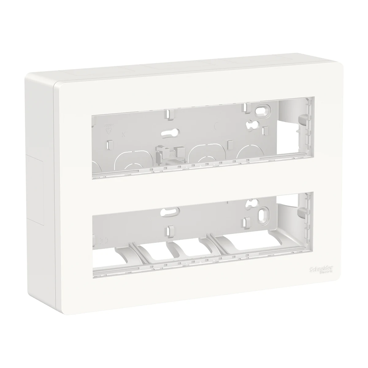 Schneider Electric NU121820 2-sıra x 8-modül Çalışma İstasyonu Sıva-üstü, Beyaz Antibakteriyel — üretici ürün görseli