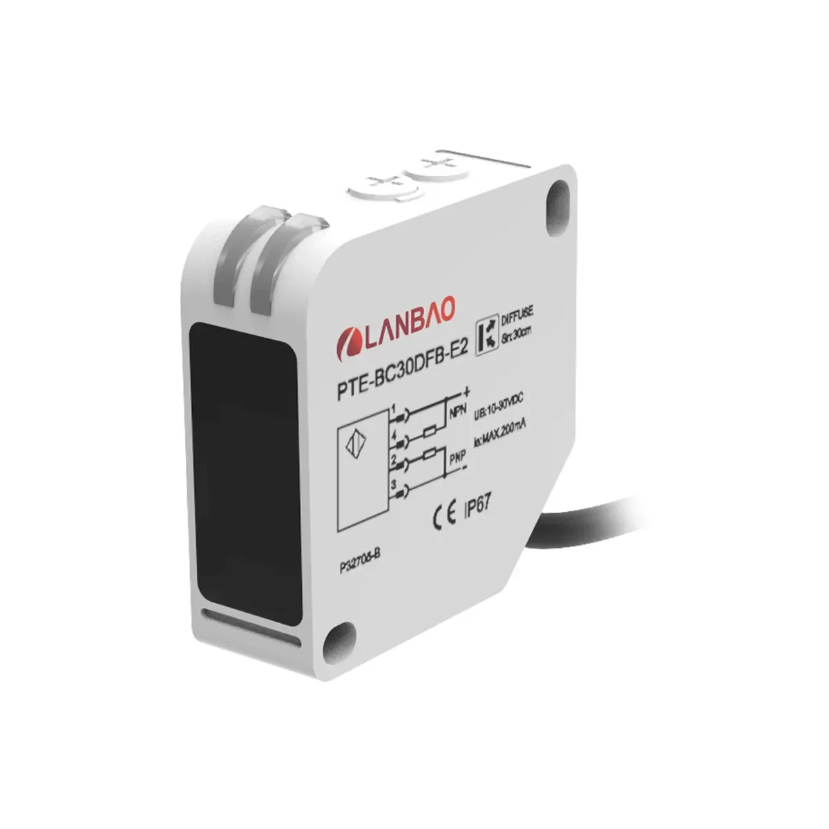 Lanbao PTET-BC200SK 200cm Sensing Range, AC/DC 5-Wire Output, Diameter Prismatic Diffuse Reflective Photoelectric Sensor