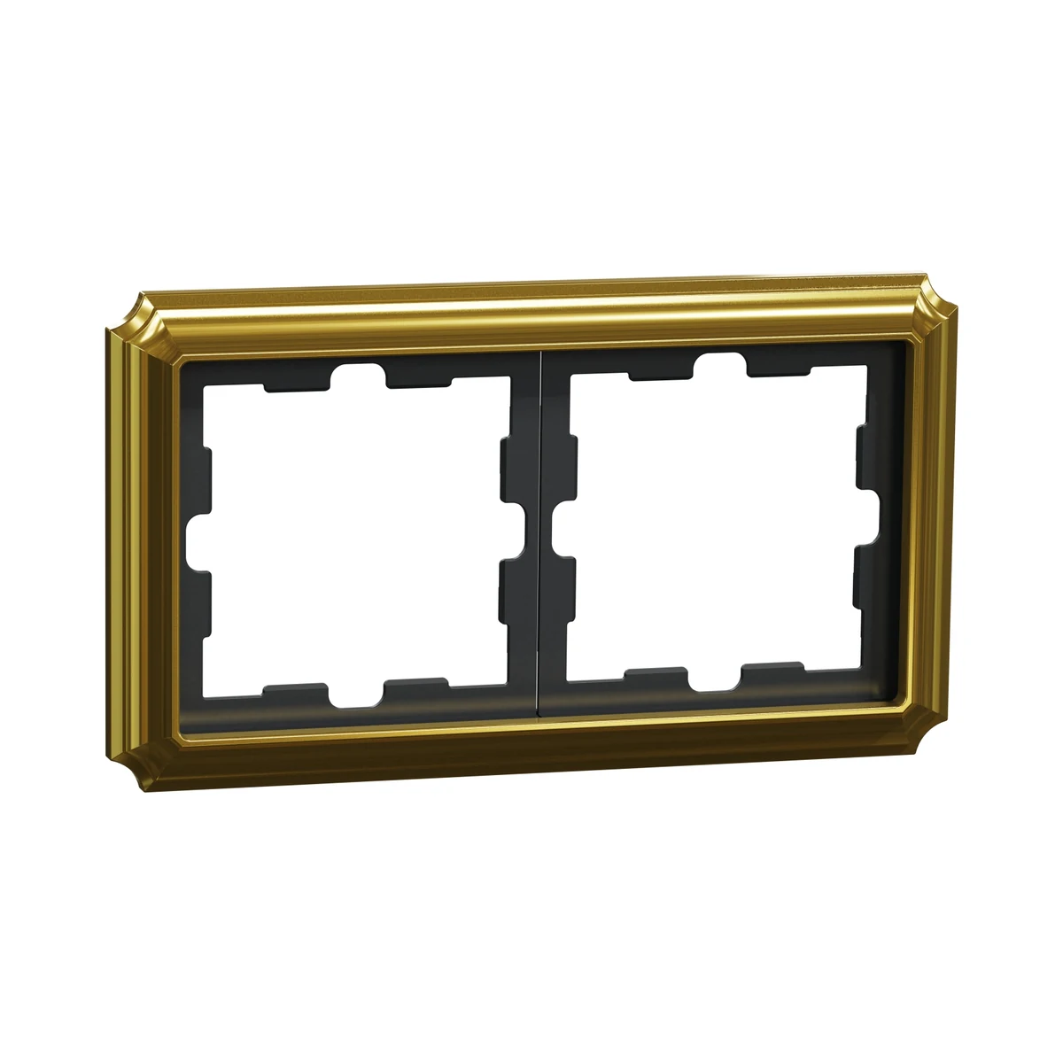 Schneider Electric MEG4020-4741 Merten System-D, 2-Gang Frame, 24Karat Gold, D-Antique