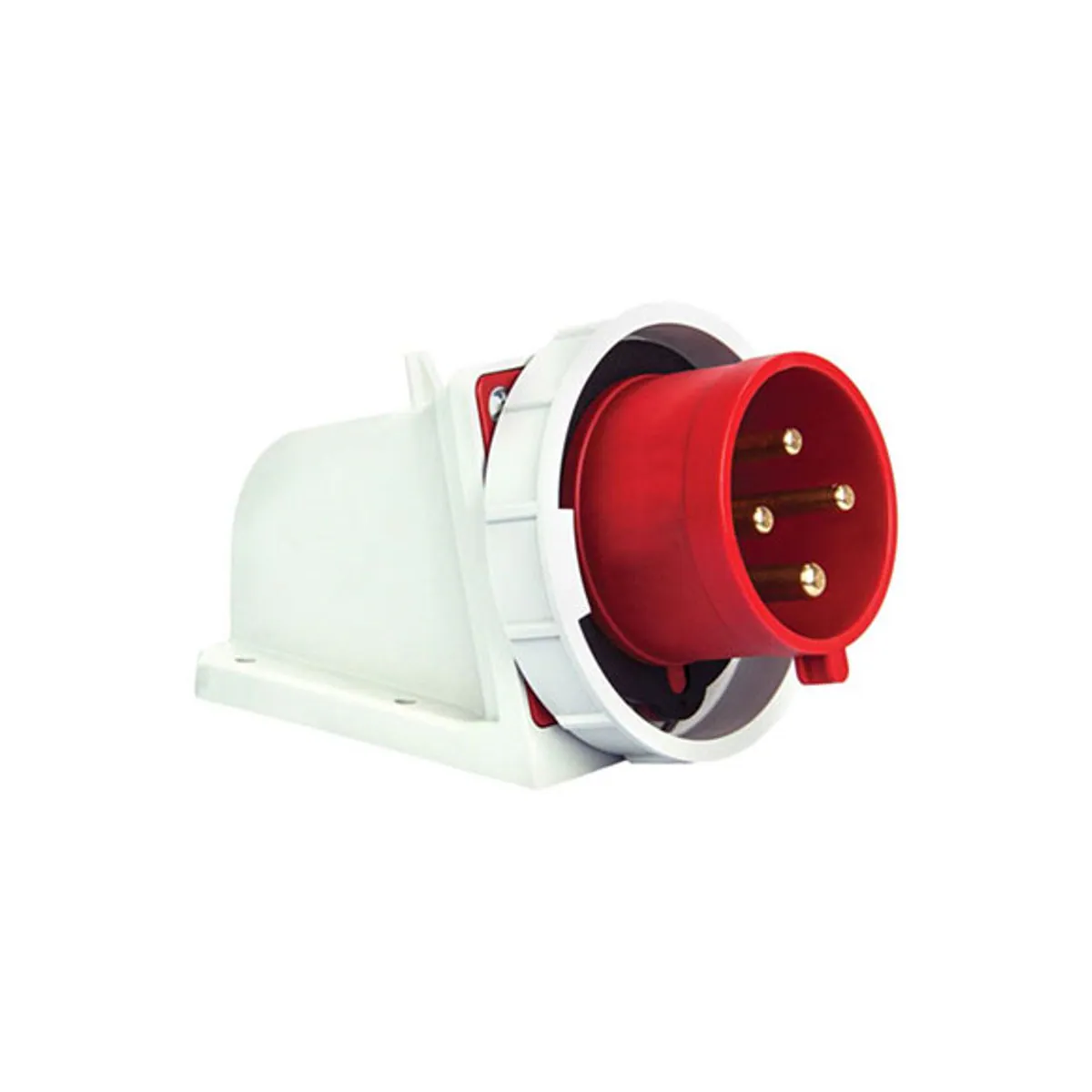 PCE 406313V 4x32A Wall-Mount Plug Angled Housing IP67 Screw Type