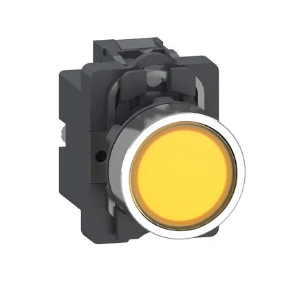 Schneider Electric XA2AW35M1 Illuminated Push Button, Flush-Mounted, Yellow, 1NO, AC 220 V