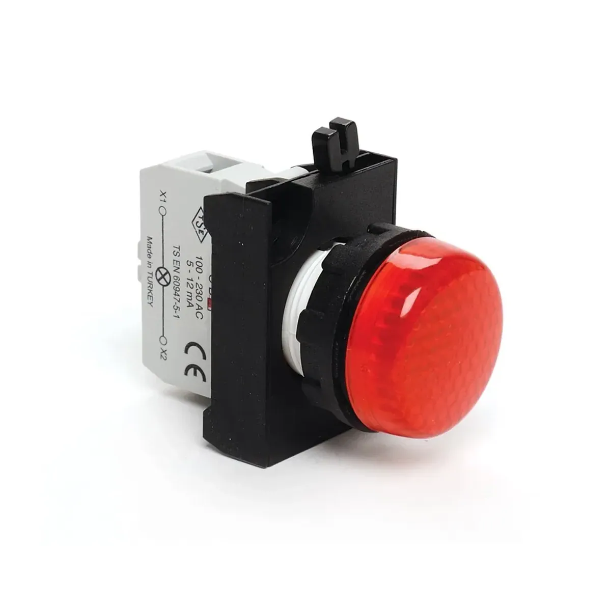 Emas CP Series Plastic Contact Block LED Red 100-230V AC 22mm Pilot Light IP50