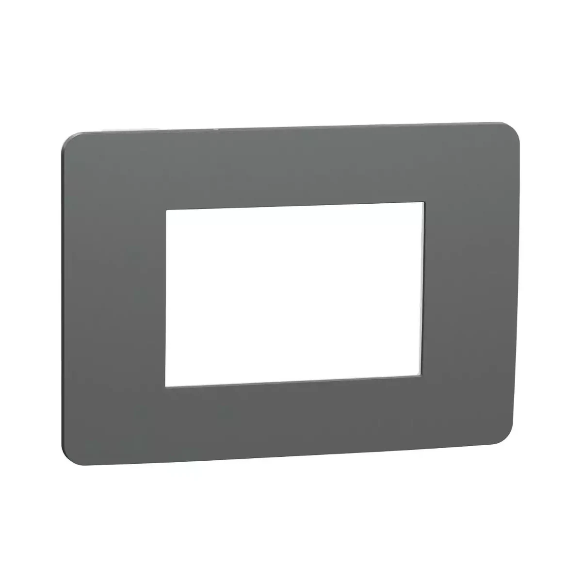 Schneider Electric NU270321 Yeni Unica, Studio Color Frame 3 module, Dark Gray/White