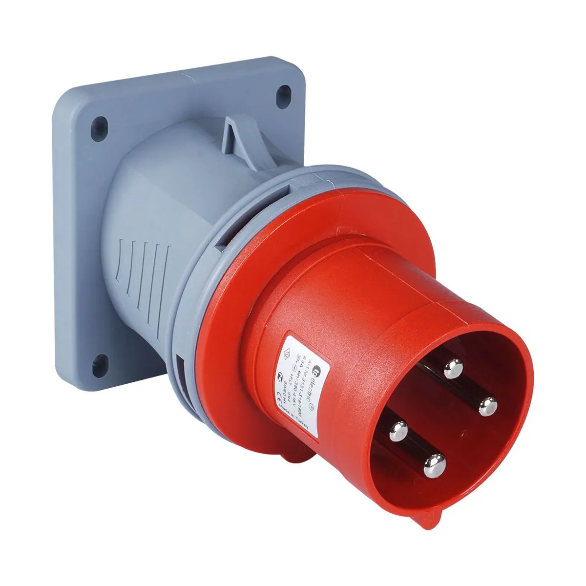 TP Elektrik 3131-318-1600 CEE 4x63A Makine Fişi (eğik) (100x107), IP 44, 6h