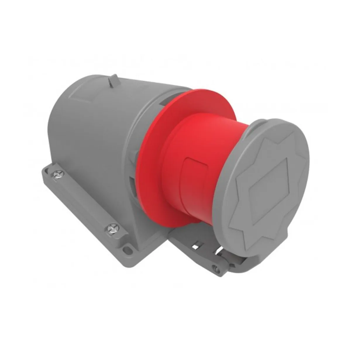 Bemis BC1-3505-2061 CEE 90° Eğik Enversör Duvar Fişi (Yaylı Kapaklı) 32 A 3P+E+N IP44