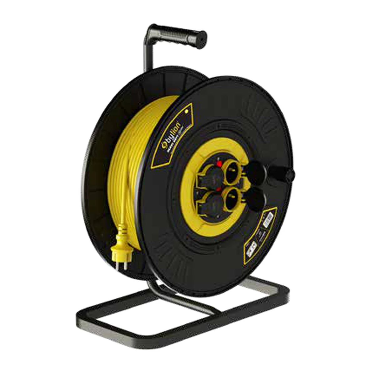 Bylion 206-404-3350 PBP-50325-F Cable Reel 50 m 3G2.5 Type F (Schuko) IP44 Yellow