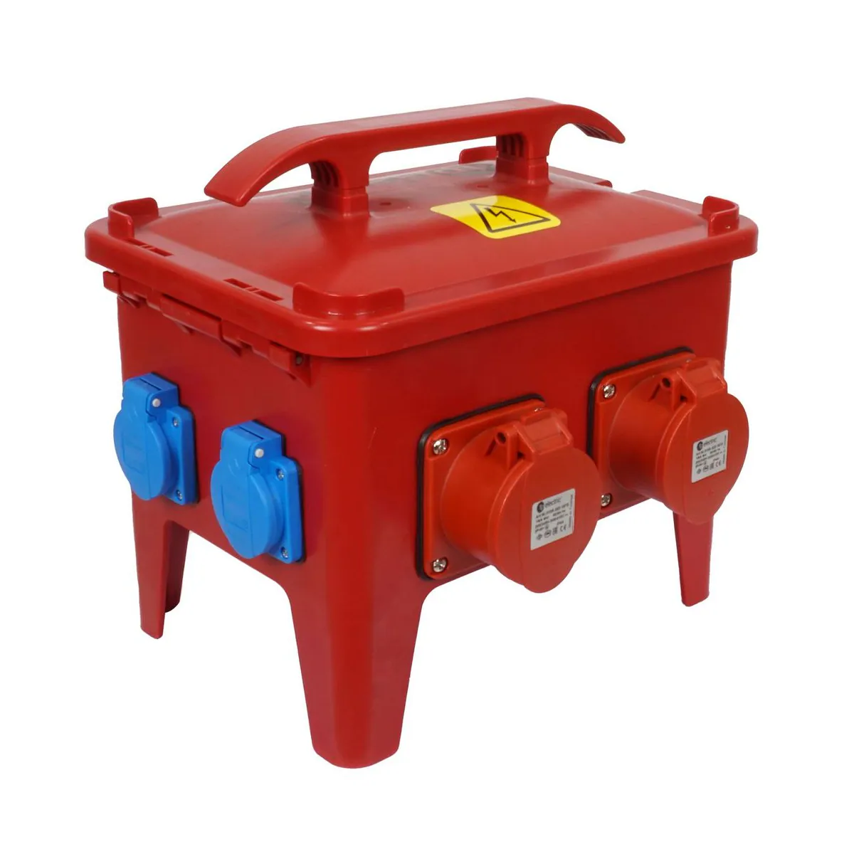 TP Elektrik 3334-004-5771 230x300 Combination Box with Mounted Socket, with 1x16A, 5x16A and 5x32A Sockets, Fused, Pre-Wired, IP 44, Red