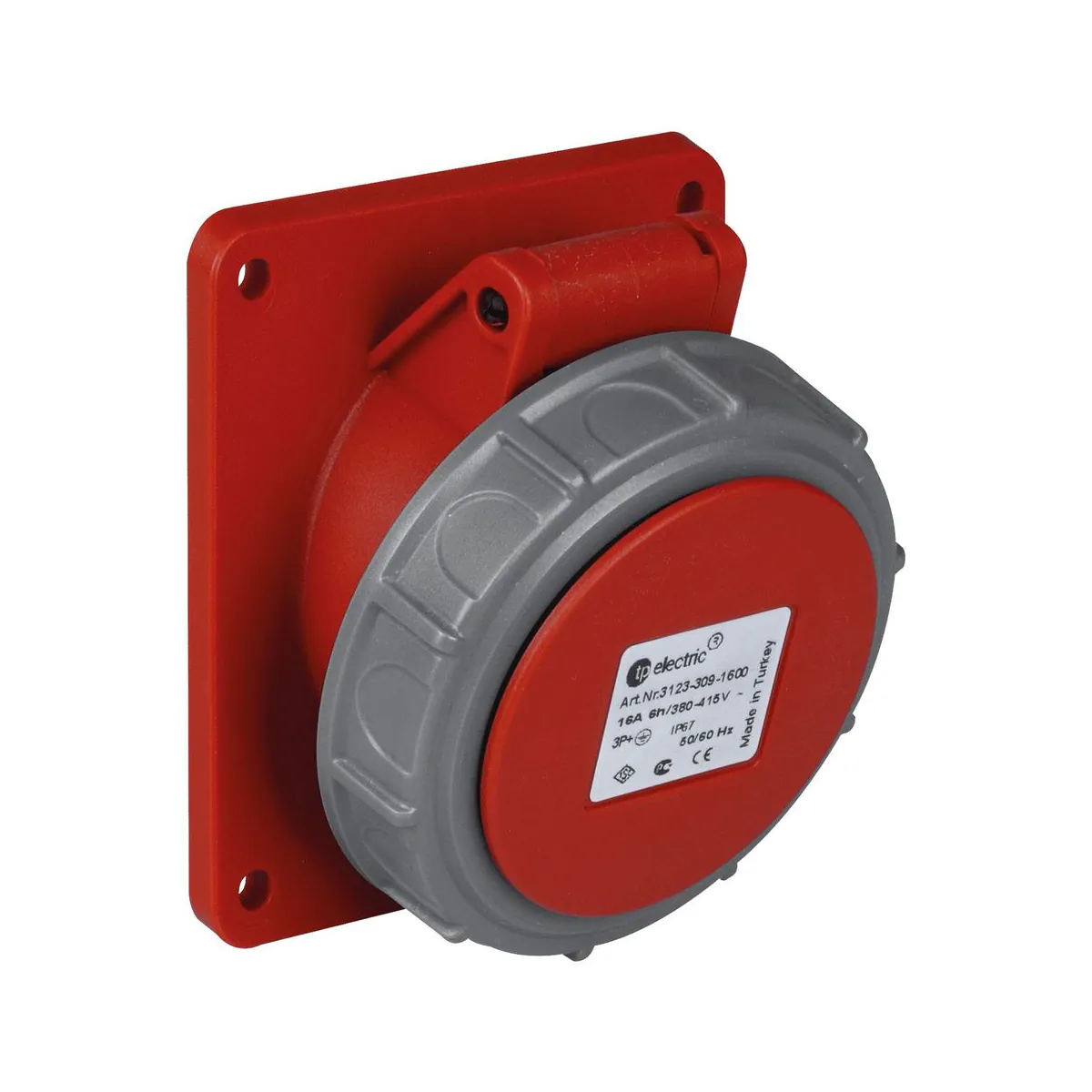 TP Elektrik 3006-309-1600 CEE 5x16A Machine Socket (Angled) (83x90), IP 67, 6h