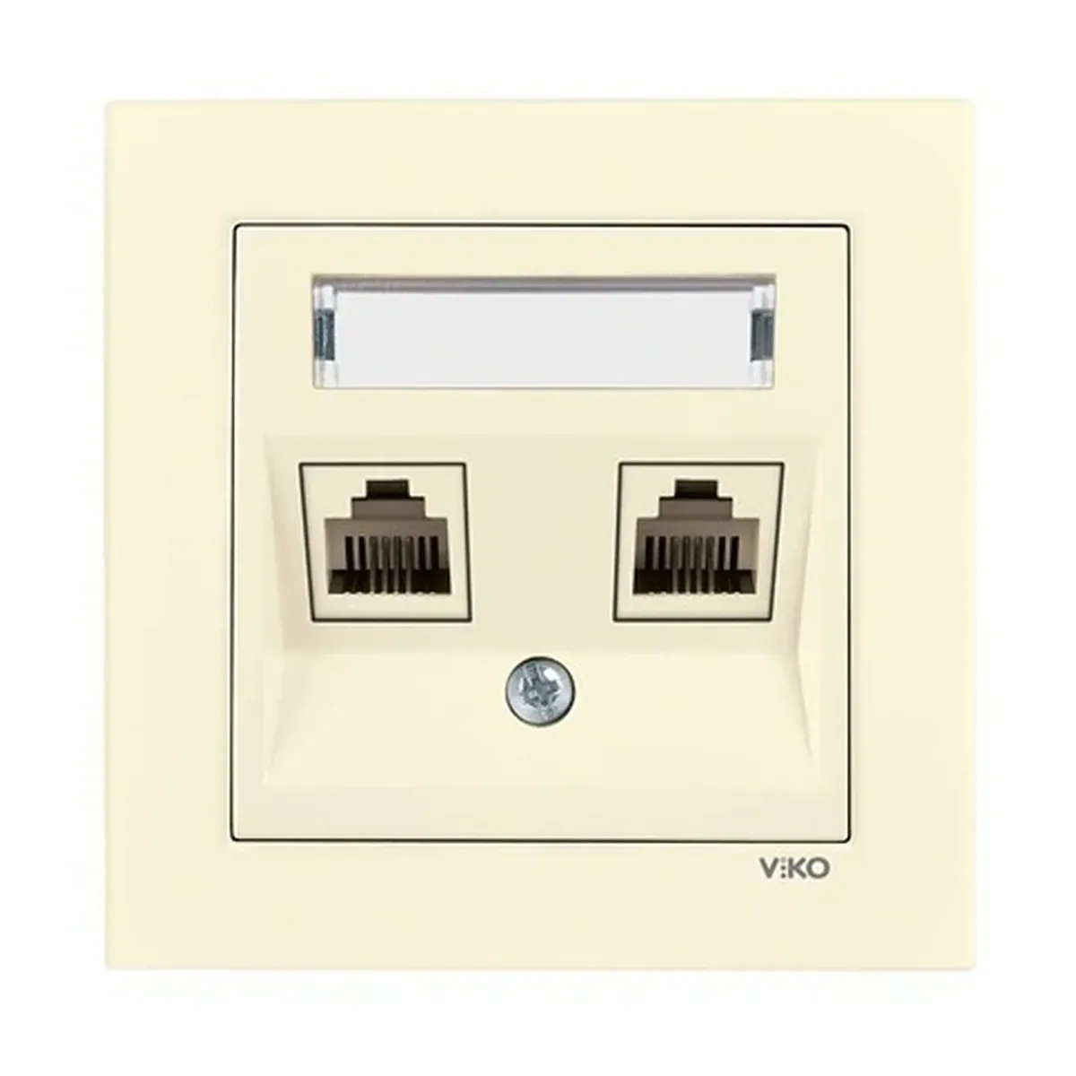 Viko Karre 55 Double Labeled Cream Numeris Telephone Socket (2xCAT3)