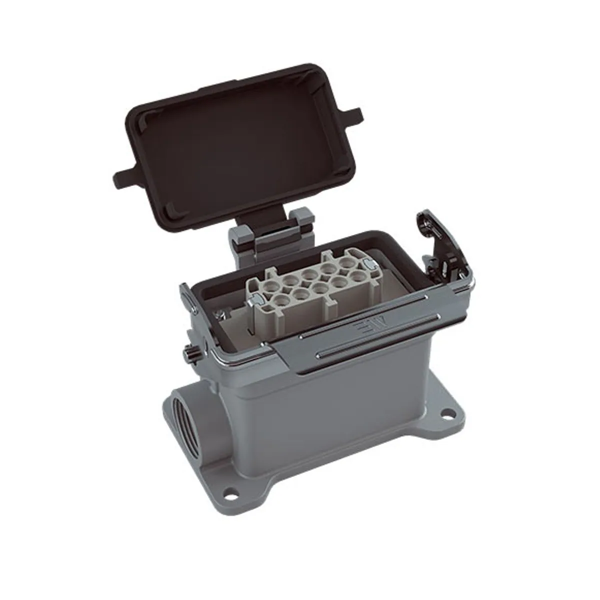 Mete Enerji 403712S 10x16A Multi Wall Socket Single Metal Latch Hinged Cover