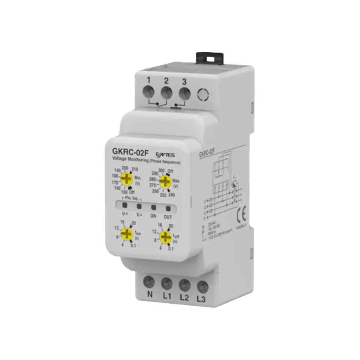Entes GKRC-02F Three-Phase Voltage Protection Relay, 230VAC