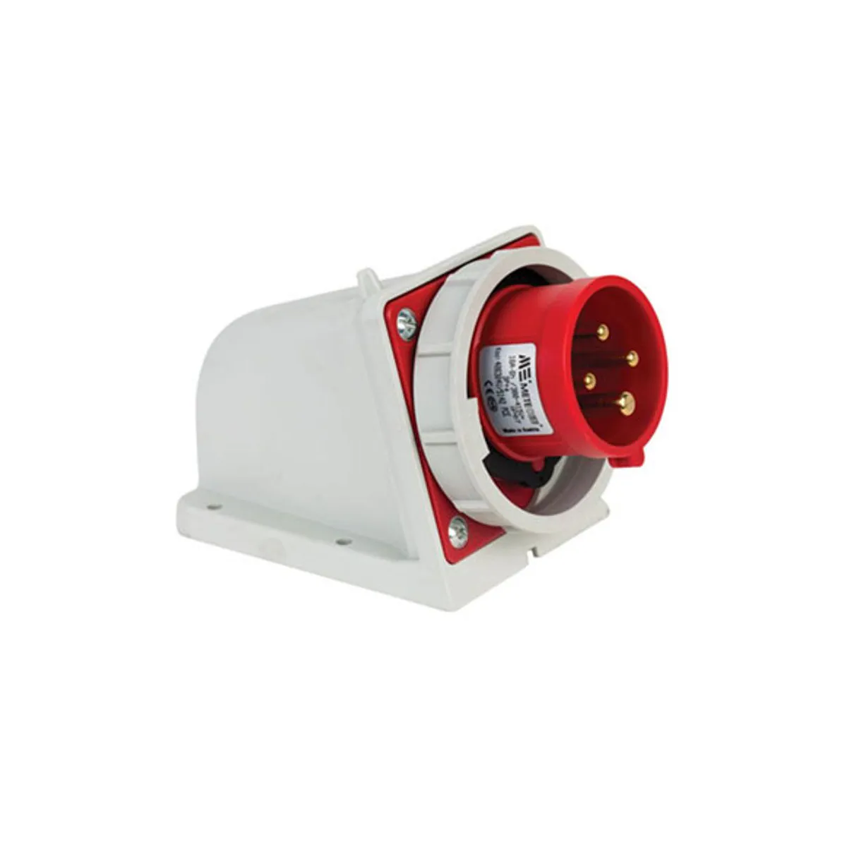 PCE 406304V 4x16A Wall-Mount Plug Angled Housing IP67 Screw Type