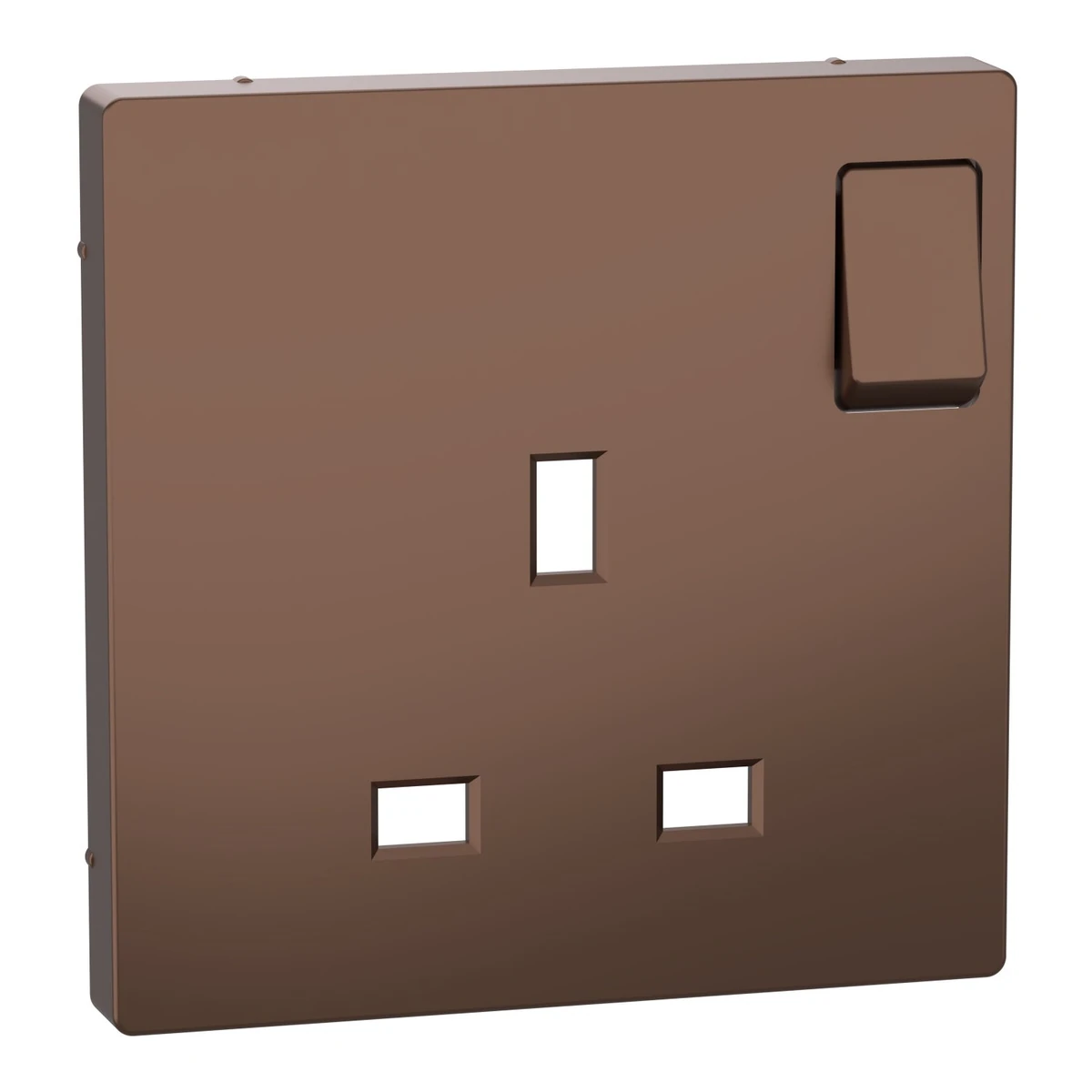 Schneider Electric MTN2122-6052 Merten System-D, Anahtarlı 13A İngiliz Tipi Priz Tuş Kapağı, Mokka Metallik