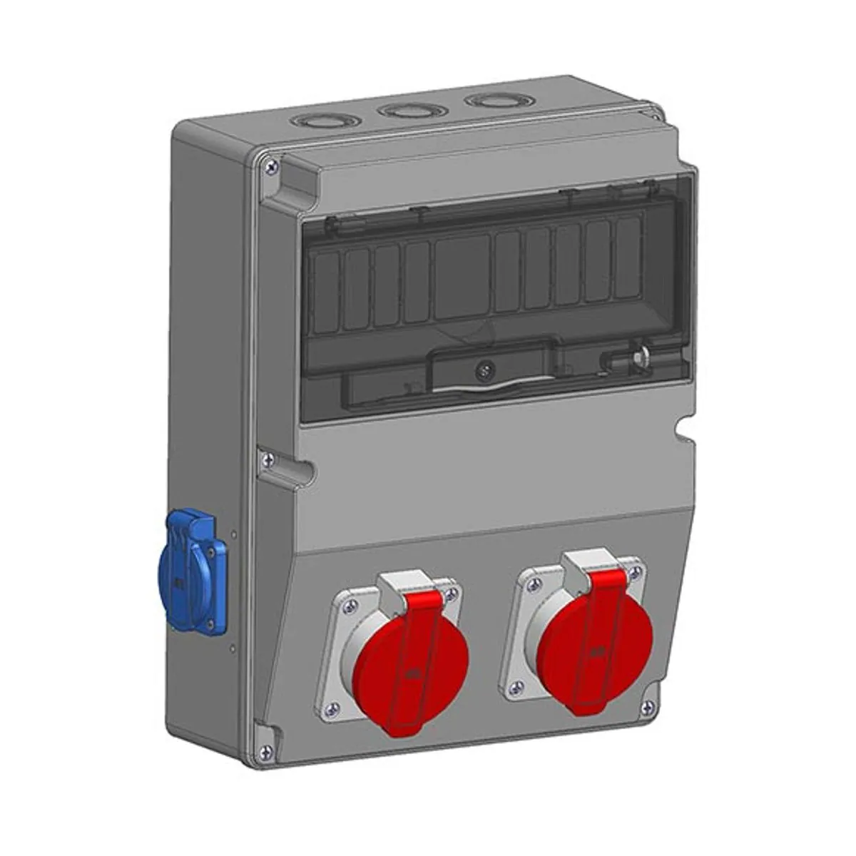 Mete Enerji 70065050B003 2 adet 3x25A IP44 Kauçuk Makine Prizi Önde + 2 adet 1x16A IP44 Pano Prizi Yanda