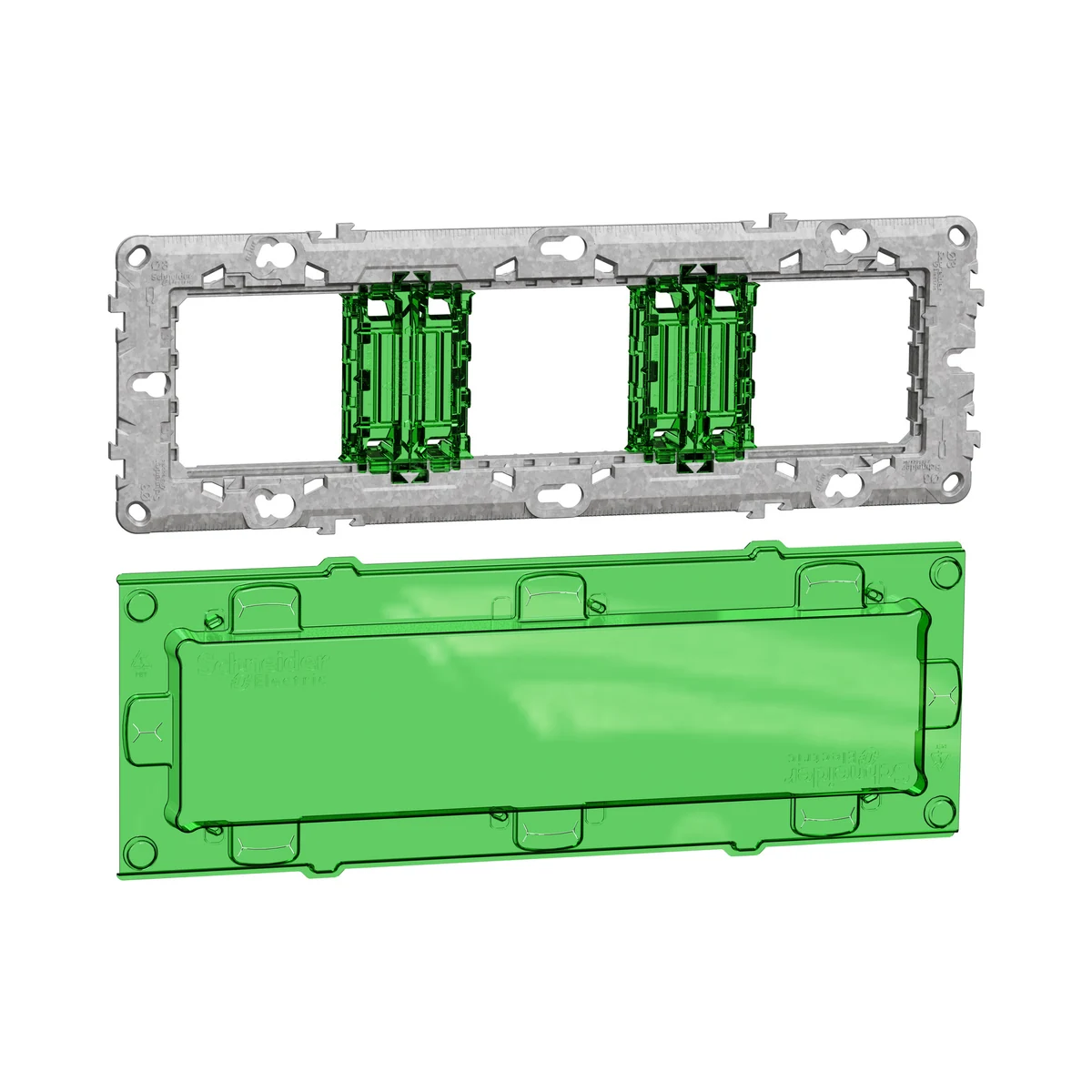 Schneider Electric NU7006C Yeni Unica, Plastic Mounting Plate 6-8 module / 3lü, Paint-Protected