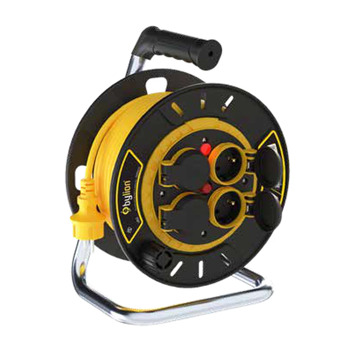 Bylion 130-444-3220 PSP-20315-F Cable Reel 20 m 3G1.5 Type F (Schuko) IP44 Yellow