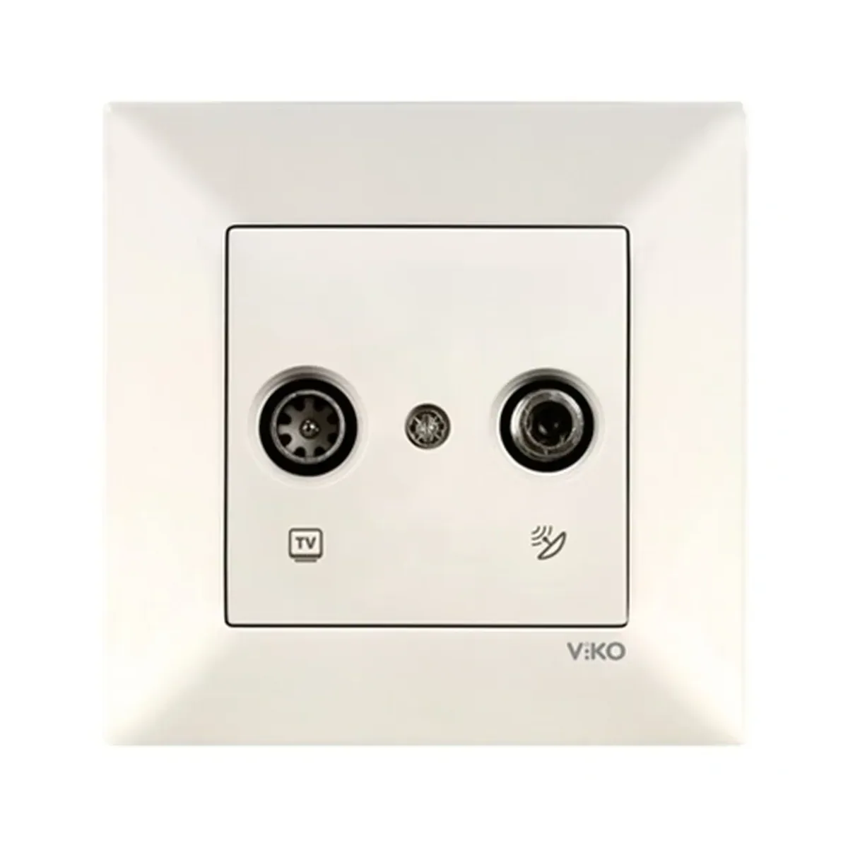 Viko Karre Meridian Cream Pass-Through Satellite Socket (SAT-TV) 8-11dB